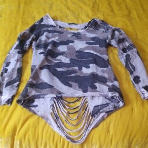 Camo shirt with cut out back